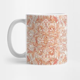 Autumn Peach Art Nouveau Pattern Mug